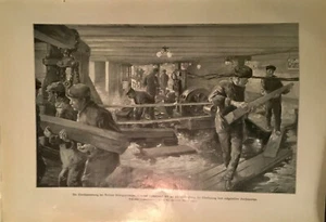 Überschwemmung der Berliner Untergrundbahn Bahnhof Spittelmarkt 1912 XL W. Zehme - Picture 1 of 1