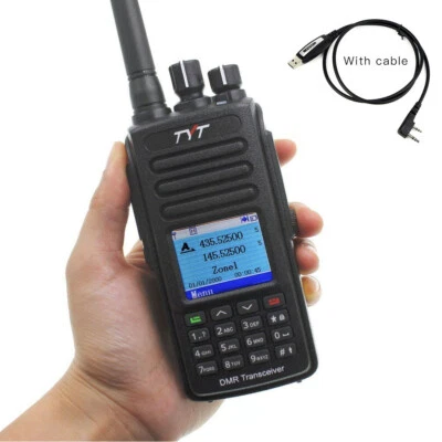 TYT MD-UV390 5W DMR Digital Radio IP67 Waterproof UHF VHF 144/430MHZ Transceiver - Image 1 of 4