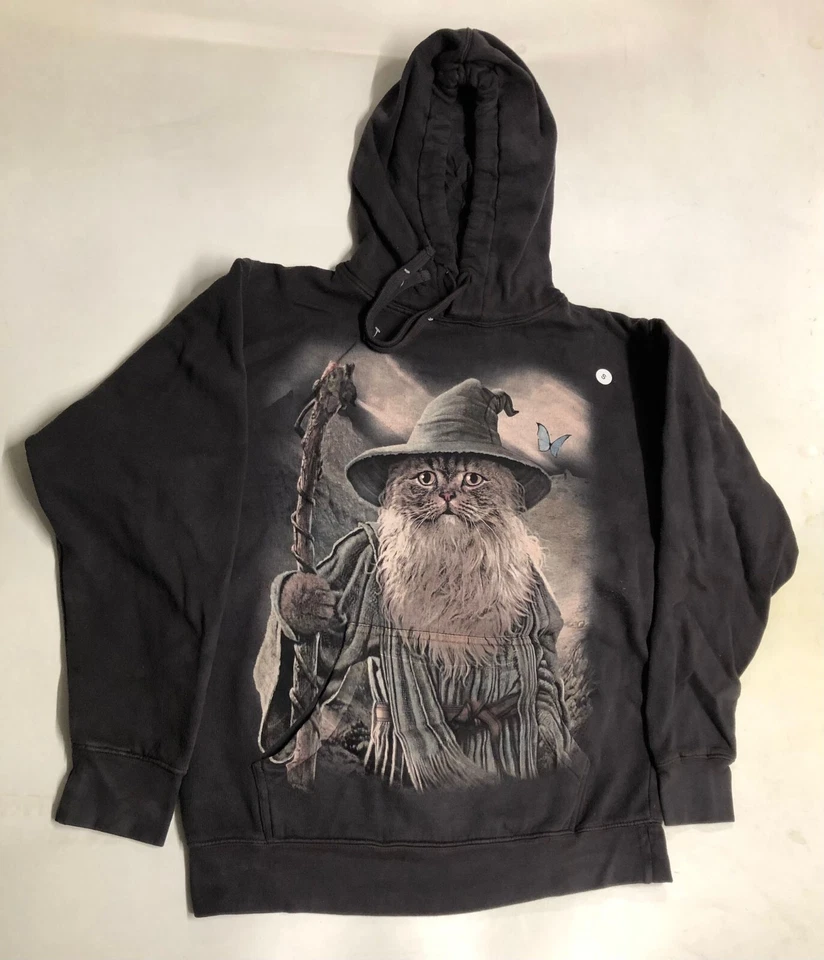 Catdalf Gatitos Lord Rings Frodo Gandalf Gatos Montaña Sudadera con Capucha Suéter S-M Foto 1 de 4