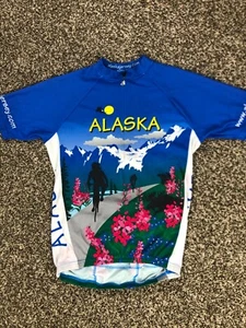 Champion Systems Alaska Free Spirit Short Sleeve Full Zip Cycling Jersey Mens M - Picture 1 of 10