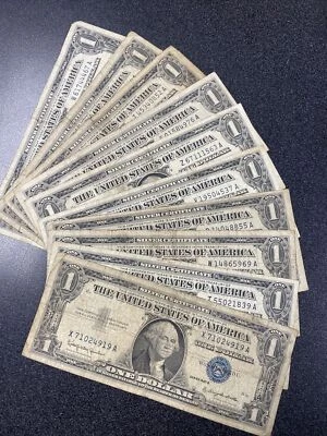 1957 Silver Certificate $1 Blue Seal Lot Of 10     ( Randomly Picked ) - Image 1 of 4