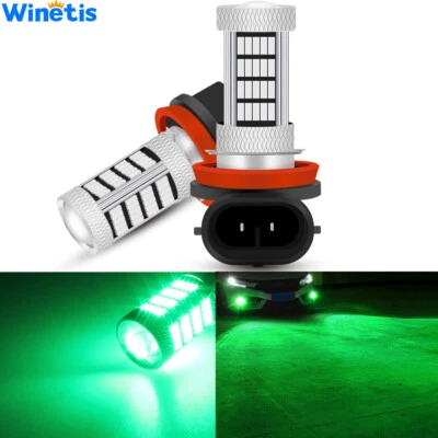 H8 H11 Green LED Bulbs 3030SMD Bright Fog Light Plug N Play for 2020 Honda Civic - Image 1 of 4