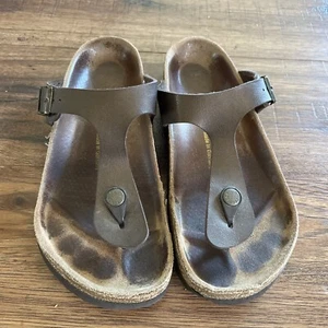 Birkenstock Gizeh T Strap Thong Slip On Flat Sandal Size 38 Women’s 7 Mocha - Picture 1 of 5
