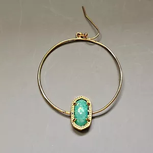 Kendra Scott ELORA Hoop Earring Green Kyocera Opal Single Earring Only - Picture 1 of 4