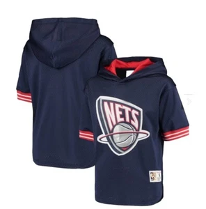 Brooklyn New Jersey Nets Mitchell & Ness Throwback Hoodie Shirt Youth Med 10/12 - Picture 1 of 8