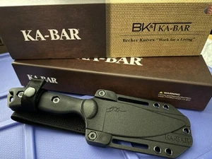 KA-BAR BK19 Becker Nessmuk Bushcraft Knife 4.3" BLK Blade, Celcon® Sheath & Box - Picture 1 of 18