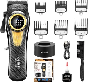 KEMEI 2242 Professional Hair Clippers for Men, Cordless Barber Clipper Black  - Picture 1 of 8