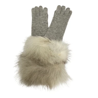 Auth Sermoneta gloves - Light gray Cream Cashmere Women's Gloves - Image 1 of 4