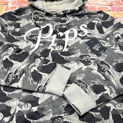 PRPS Hombres 2XL Sudadera con Capucha Manga Larga Pullover Camuflaje Estampado Gris Foto 1 de 4