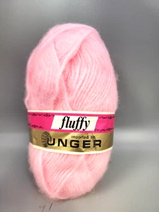 Vintage Unger Fluffy Acrylic Yarn 6 skeins Pink # 400  Made in France - Picture 1 of 3