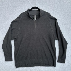 Suéter Lululemon Para Hombres 2XL Gris Carbón Media Cremallera Tejido Waffle Coolmax LM3ENGS - Imagen 1 de 9