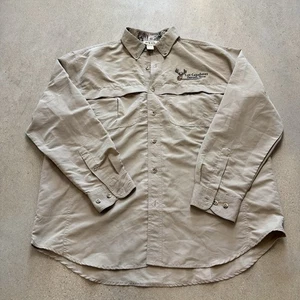Camisa GameGuard Para Hombre L Manga Larga Pesca Exterior Abotonada GG Beige Texas - Imagen 1 de 3