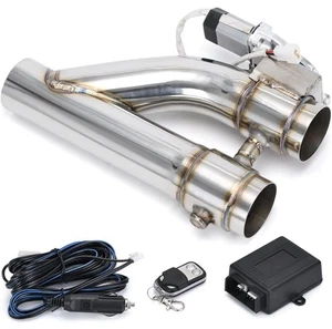 Universal 2.5 Inch Stainless Steel Exhaust Electronic Valve Y Pipe Kit & Extras￼ - Bild 1 von 12