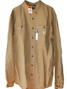 Carhartt Herren braun Rugged Flex Relaxed Fit Midweight LS Hemd XL TALL TW3554 Neu mit Etikett - Bild 1 von 5