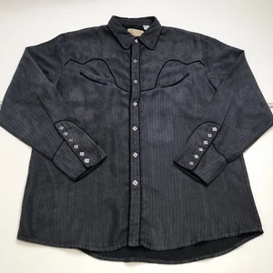 Scully Shirt Men’s Size XL Stitch Pearl Snap Long Sleeve Western Gray Velvet - Picture 1 of 7