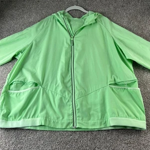 Zuda Women's Lightweight Full Zip Hooded Rain Jacket Activewear Lime Green - Picture 1 of 6