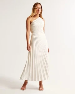 Abercrombie & Fitch Pleated Accordion One Shoulder Giselle Dress NWOT Sz Medium - Picture 1 of 7