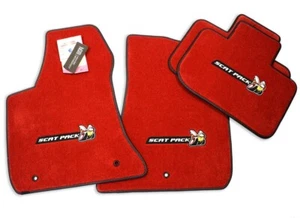 Dodge Charger Scat Pack Red Floor Mats 4 LOGOS Black Trim Premium 32oz In-Stock - Foto 1 di 4