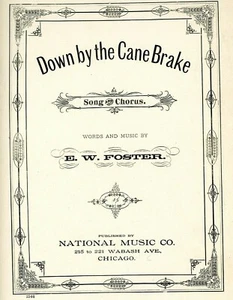 Partituras Down By The Cane Brake 1875 E.W. Foster National Music Co grande - Imagen 1 de 5