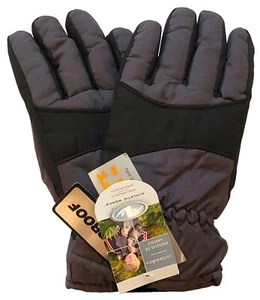 Boys Charcoal Thermosoft Insulation 40 Gram Waterproof Ski Gloves Size L(13-18) - Picture 1 of 2