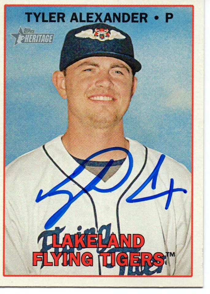 Tyler Alexander Lakeland Tigers 2016 Topps Heritage Signed Card - Image 1 of 1
