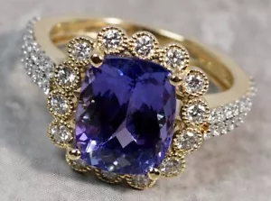Sonia B. 14K Yellow Gold Tanzanite & Diamond Cocktail Ring - Picture 1 of 8