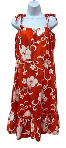 Vintage Hilo Hatties Orange Hawaiian Aloha Luau Dress Ruffle Sundress Size XL - Picture 1 of 6
