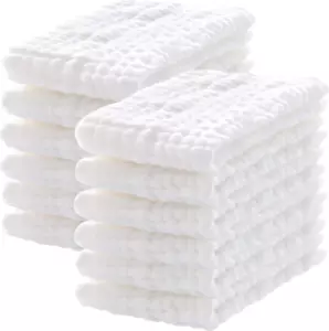 12 Pack Muslin Burp Cloths 100% Extra Soft, Baby Burping Cloth, Large 20''X10'' - Picture 1 of 23