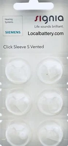 Signia Connexx Click Sleeve, Small Vented for RIC and SILK Products. 6 SLEEVES - Picture 1 of 3