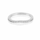 012 Ct Real Diamond Wedding Eternity Band Ring For Women In 14K White Gold