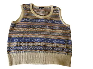 J.Crew Fair Isle Pullover Weste Mehrfarbig Strick Damen M Lammwolle Luxus Schrank - Bild 1 von 9