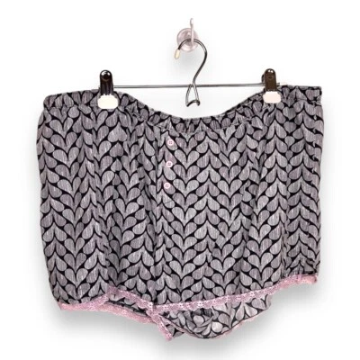 2件短裤黑色白色粉红色心形印花蕾丝装饰轻便 — 第 1/4 张图片