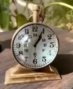 Antique Brass Table Clock Desk Clock Nautical Vintage Maritime Small Table - Picture 1 of 2