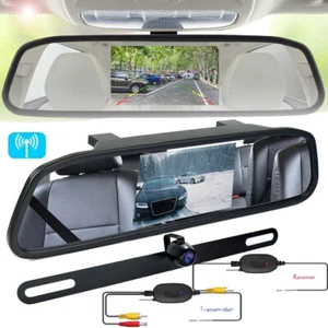 4.3'' License Plate wireless Car Rear View Monitor Backup Camera Parking System - Picture 1 of 14