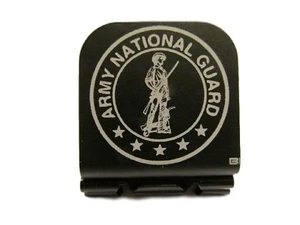 US ARMY National Guard Logo Bild Laser geätzt Aluminium Hut Clip Krempe-it - Bild 1 von 9