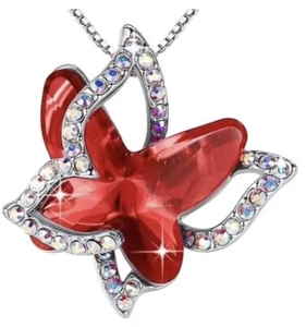 Beautiful Temperament Crystal Butterfly Necklace Jewelry Gift - Picture 1 of 4