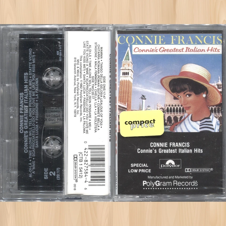 Greatest Italian Hits by Connie Francis (Cassette, Oct-1990, Polydor)