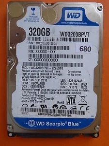 320 GB Western Digital WD3200BPVT-22ZEST0 | HELIVJABB | 05 SEP 2010 #680 - Imagen 1 de 2