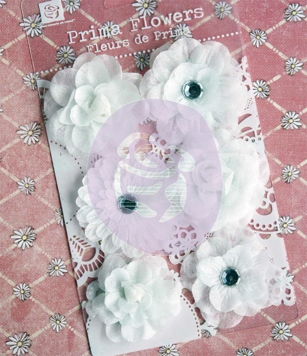  Prima  "Jenuine Collection Purity" White tissue Flowers 542924 So Delicate!! - Image 1 of 1