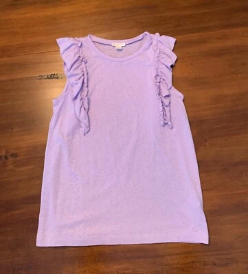 Jcrew Niñas Grande (10-11) / Camiseta sin mangas con volantes al hombro / Verano informal / Púrpura Foto 1 de 2