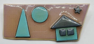 Broche prendedor casa Lucinda azul rosa gris azul - Imagen 1 de 2