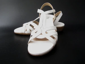 Sandalias Naturalizer NELLA para mujer 11 M con tiras de cuero blanco cuña baja - Imagen 1 de 14
