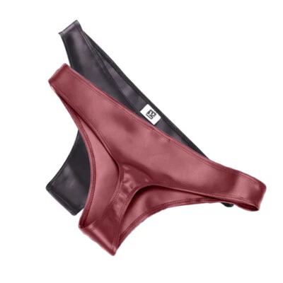 2023 Damen Sexy Kunst Latex Slip Wetlook G-String Low Waist Höschen Unterwäsche - Bild 1 von 4