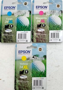 Epson 34XL, Multipack Cyan Magenta Yellow, Original, WF-3720DWF, WF-3725DWF, OVP - Afbeelding 1 van 13
