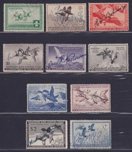 United States Scott RW4\\RW22 Used 1937-55 Hunting Permit Duck Stamps SCV $274 - Picture 1 of 2