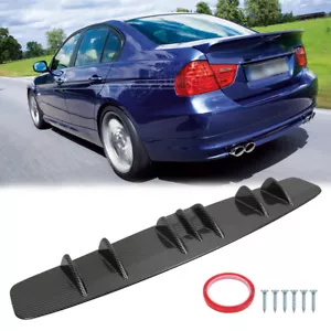 33" Carbon Fiber Rear Bumper Lip Diffuser Shark Fin Spoiler For 3 Series E90 E92 - Foto 1 di 17
