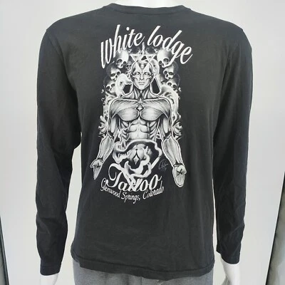 Camiseta de manga larga White Lodge Tattoo Glenwood Springs, Colorado (L)- *DEFECTO* Foto 1 de 4
