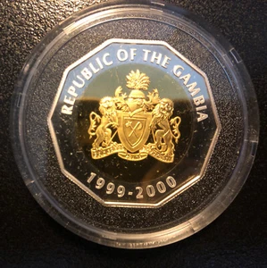 1999-2000 Gambia Silver 2000 BUTUTUS Millennium PROOF Coin in capsule-KM#62 - Picture 1 of 2