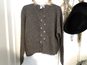 Coldwater Creek Alpaca & Wool Button Front Cardigan Sweater Sz M - Picture 1 of 5