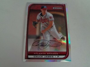 2008 Bowman Chrome Refractor Chuck James Card #154